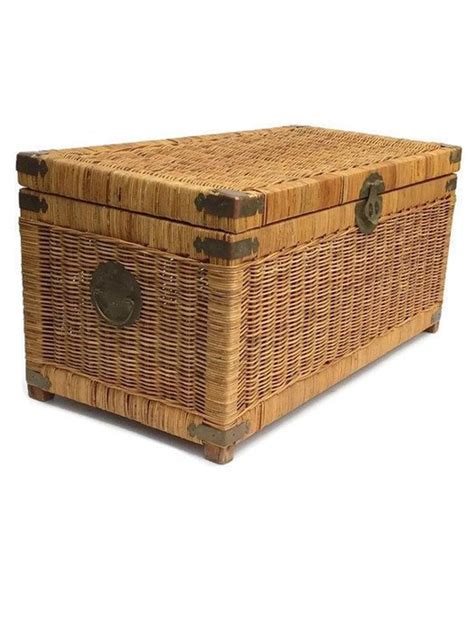 antique wicker chest|wicker chest for blankets.